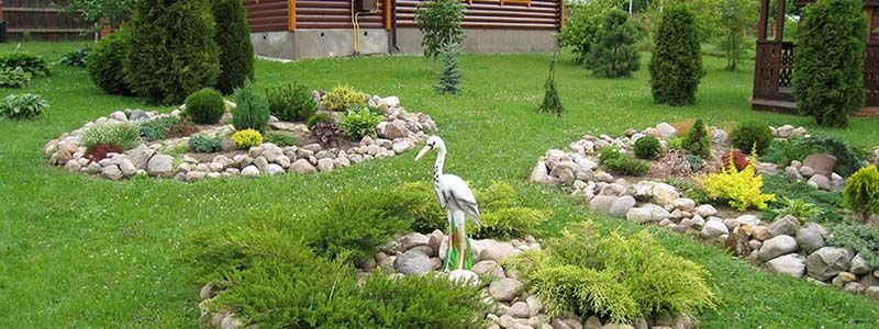 Цветник, цапля. Рокарий Цветник, цапля. Рокарий